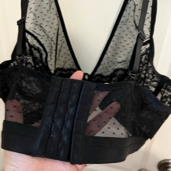Torrid | Black Swiss Dot Mesh & Lace Unlined Bralette | 2X - Picture 8 of 10